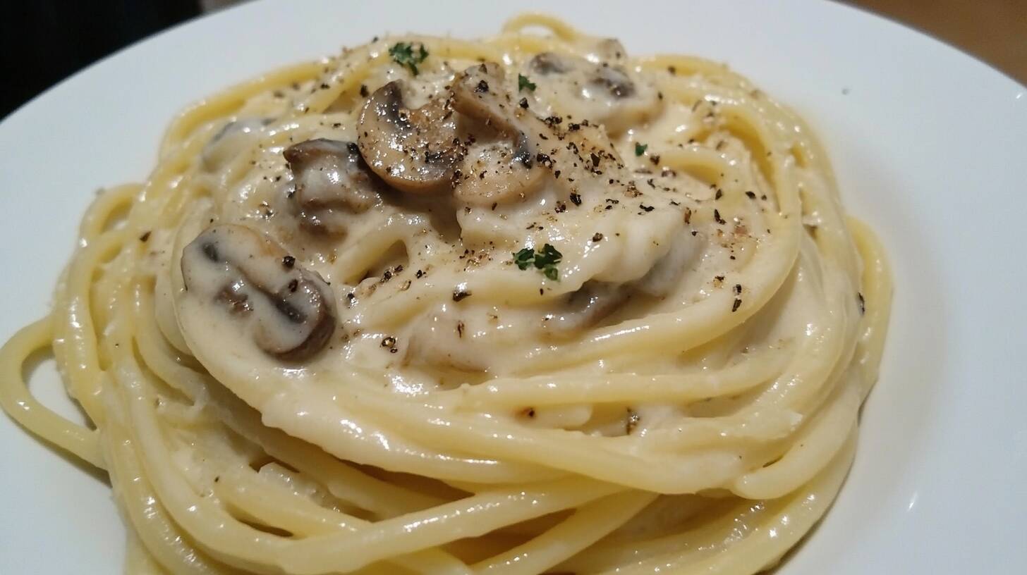 Pasta_with_cream_sauce_and_mushrooms Home